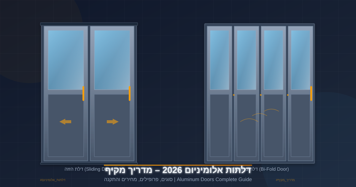 דלתות אלומיניום 2026 – מדריך מקיף: סוגים, פרופילים, מחירים והתקנה